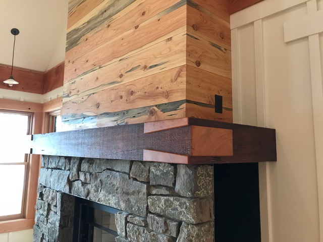 Reclaimed wood mantel